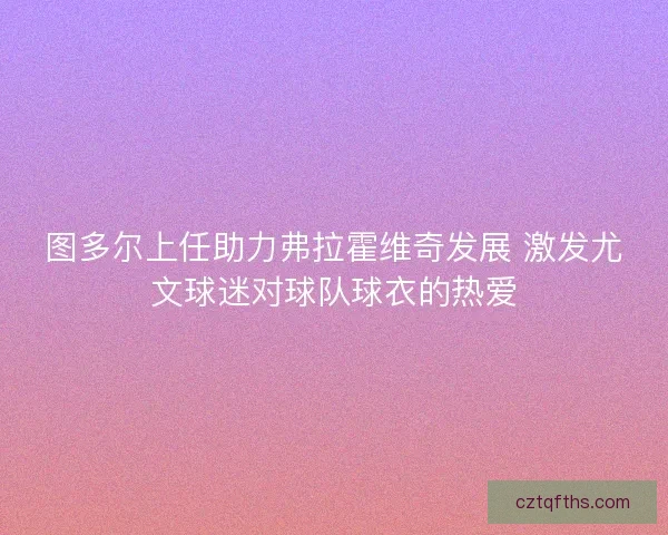 图多尔上任助力弗拉霍维奇发展 激发尤文球迷对球队球衣的热爱
